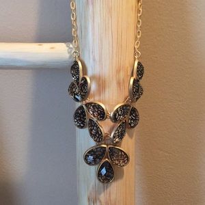 Gold and black statement necklace